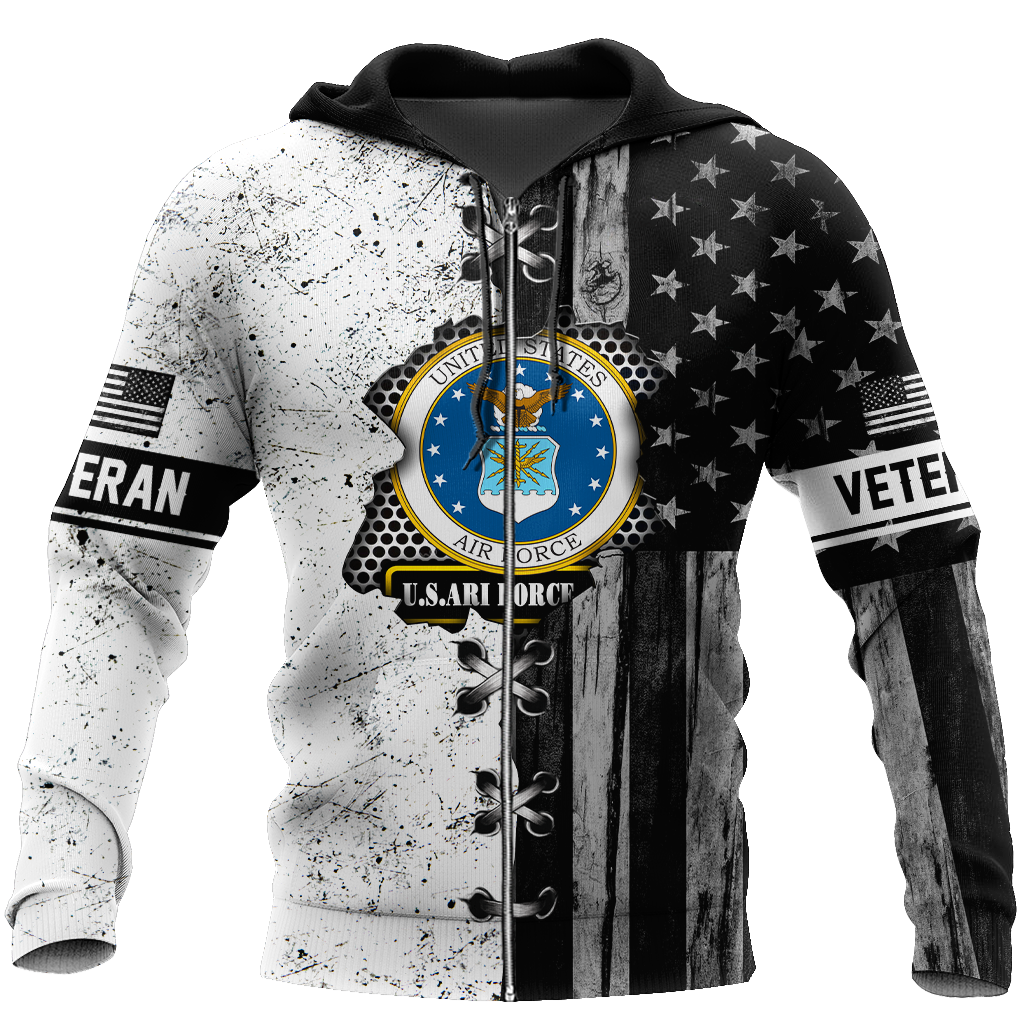 Veteran US Air Force in my heart 3D shirts for men and women BW