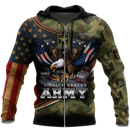 US Army Hoodie Since 1775 Eagle With American Flag Wings