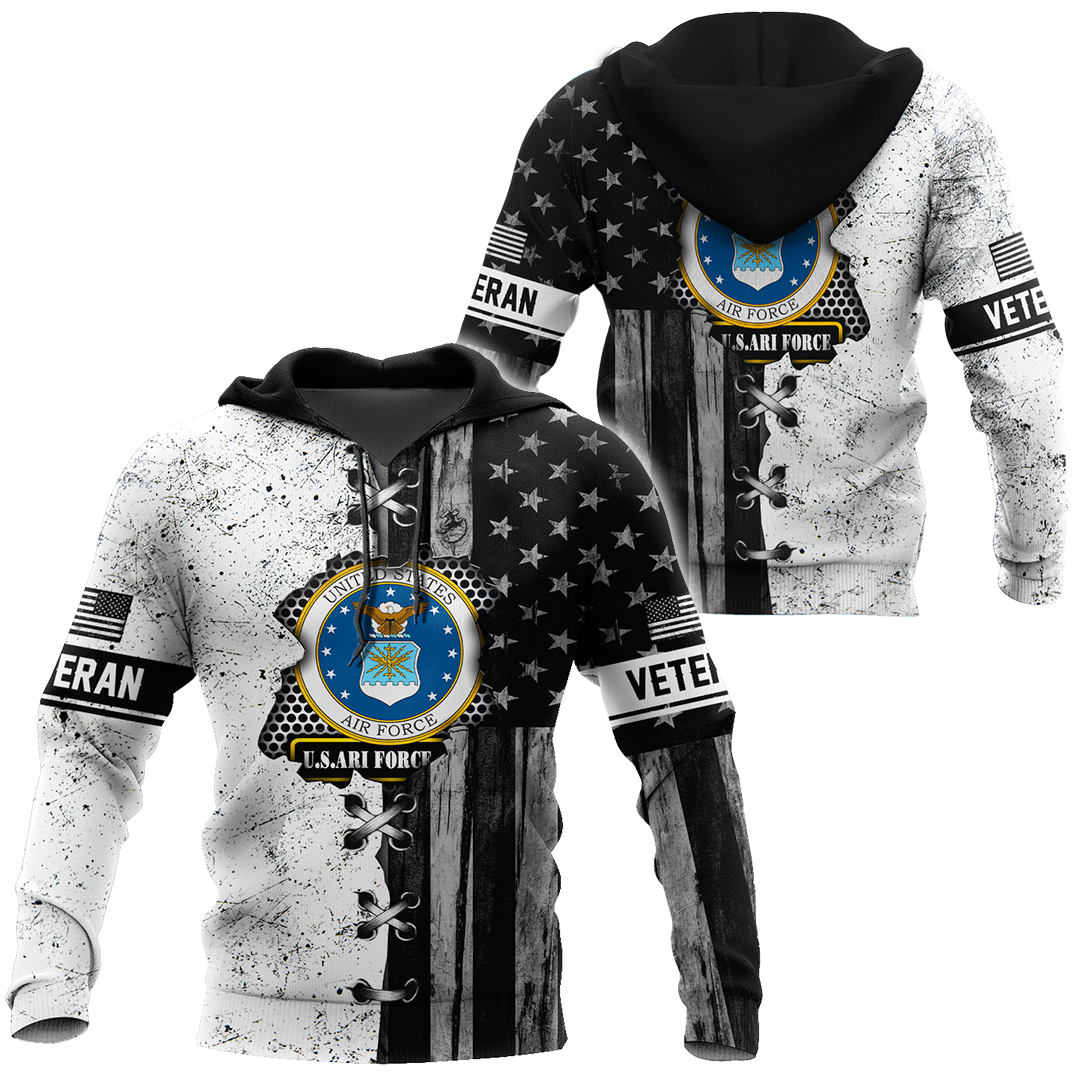 Veteran US Air Force in my heart 3D shirts for men and women BW