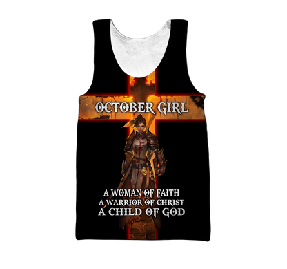 October Girl Warrior of Christ 3D All Over Print  Hoodie DD08282001