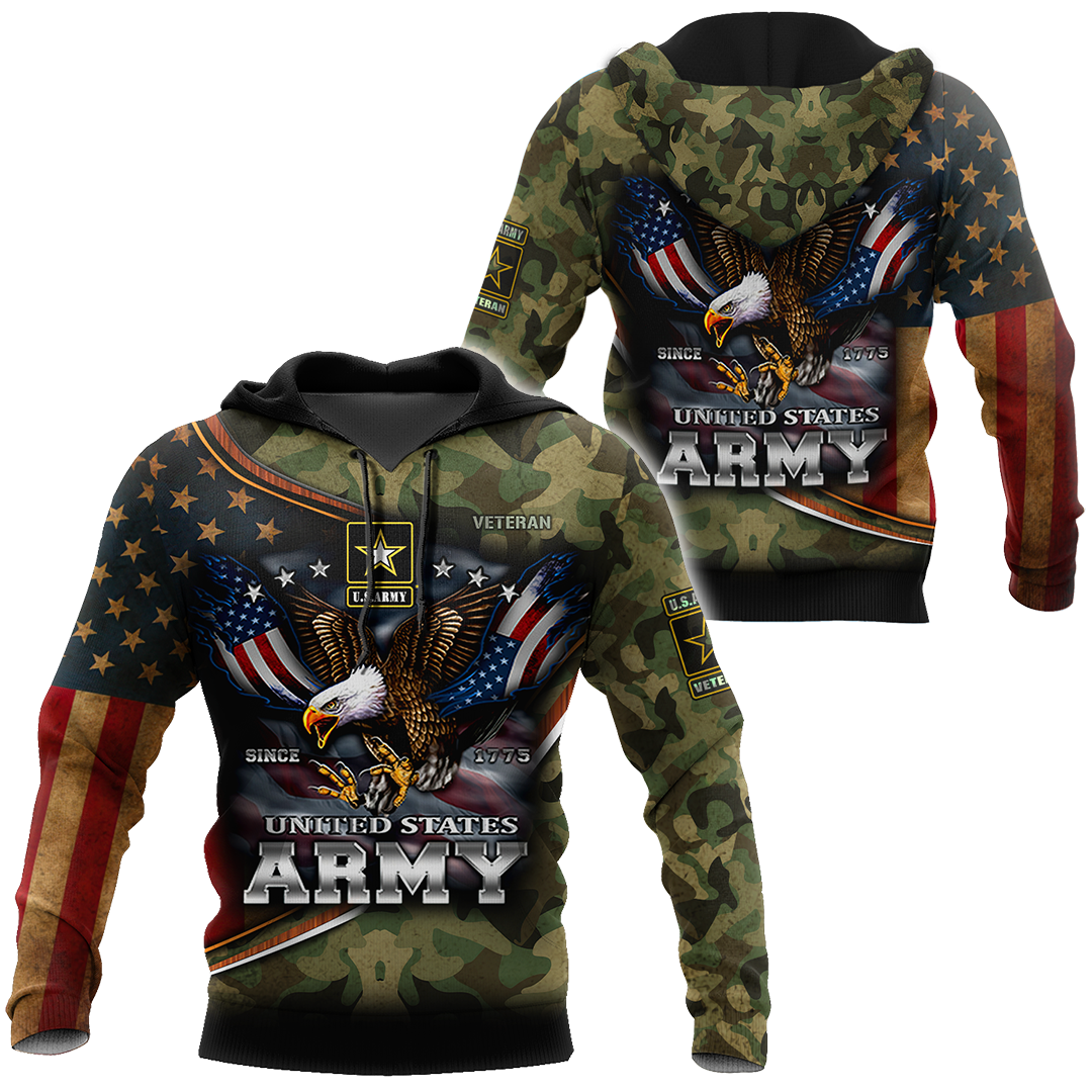 US Army Hoodie Since 1775 Eagle With American Flag Wings