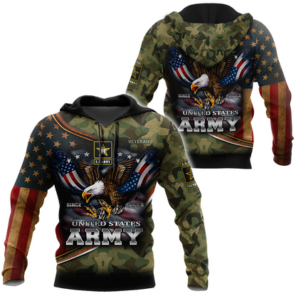US Army Hoodie Since 1775 Eagle With American Flag Wings