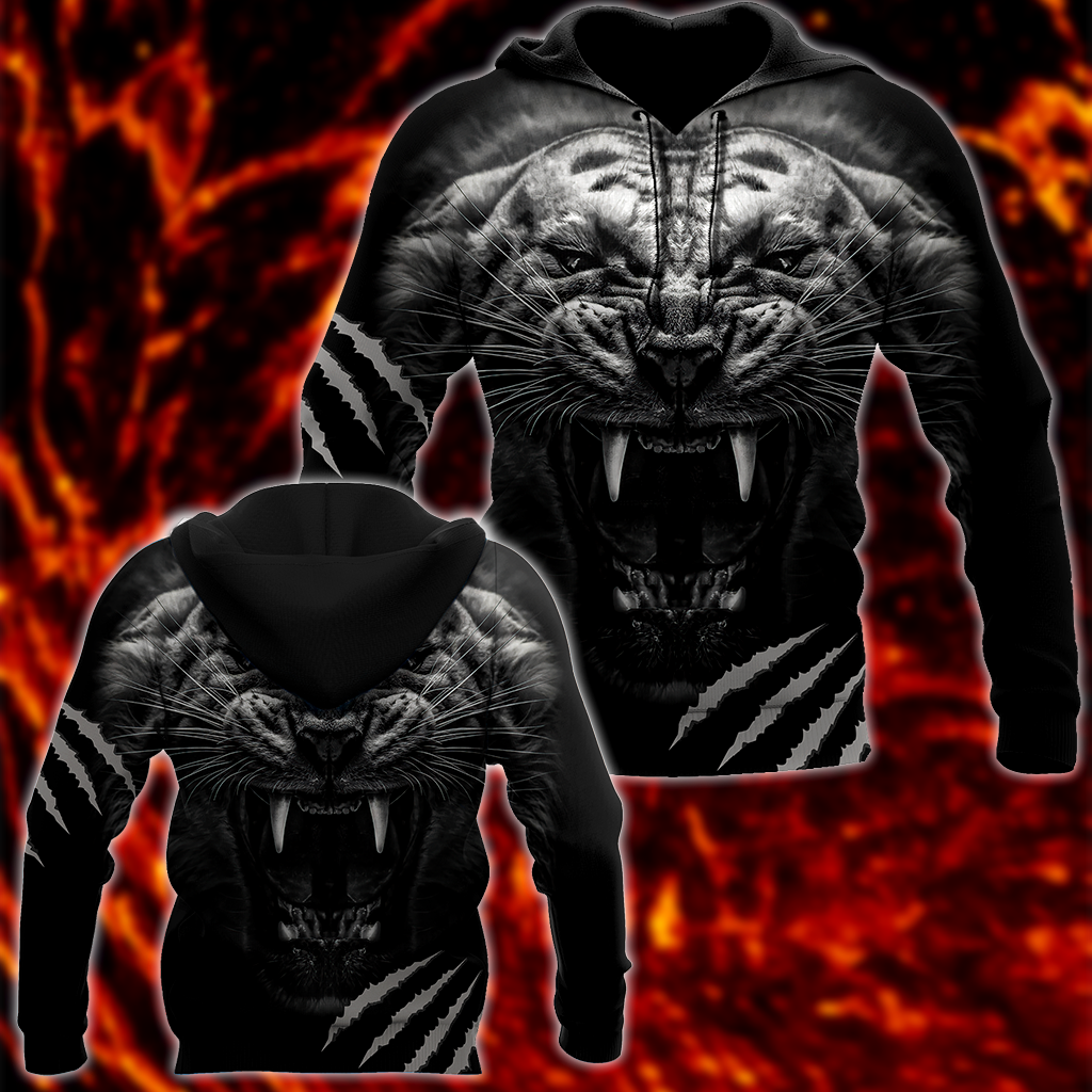 White Tiger Over Printed Hoodie