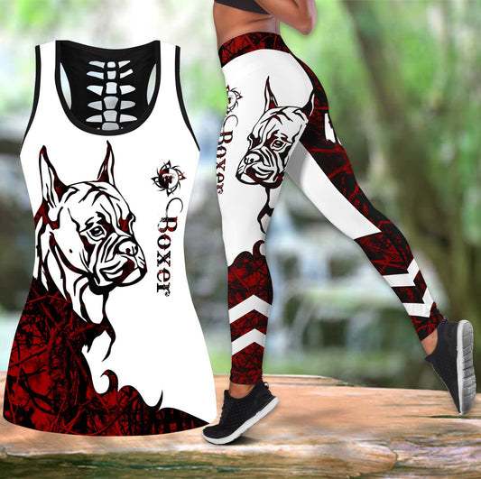 nao Boxer red tattoos legging + hollow tank combo DD08042003