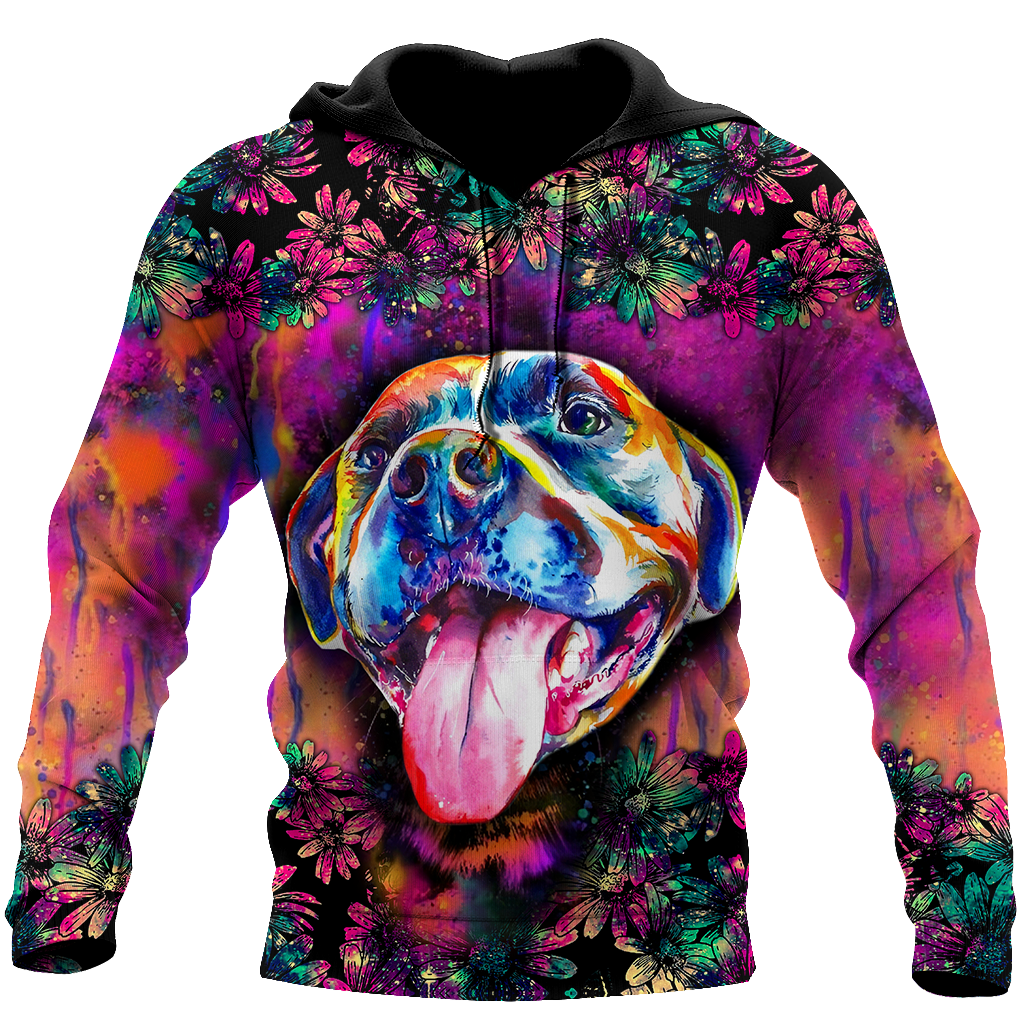 Pitbull flower 3D hoodie shirt for men and women HG91602