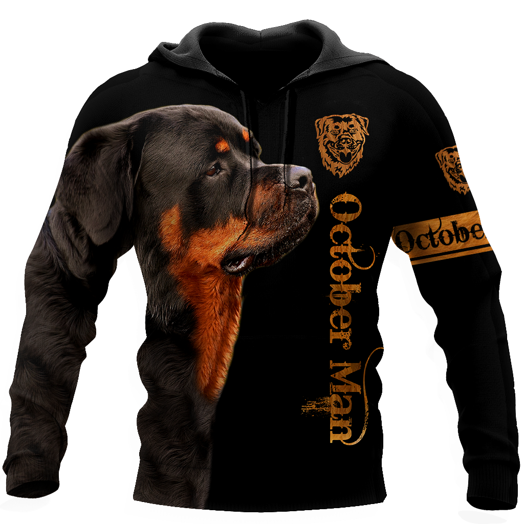 Rottweiler october man 3d hoodie shirt for men and women DD08312004
