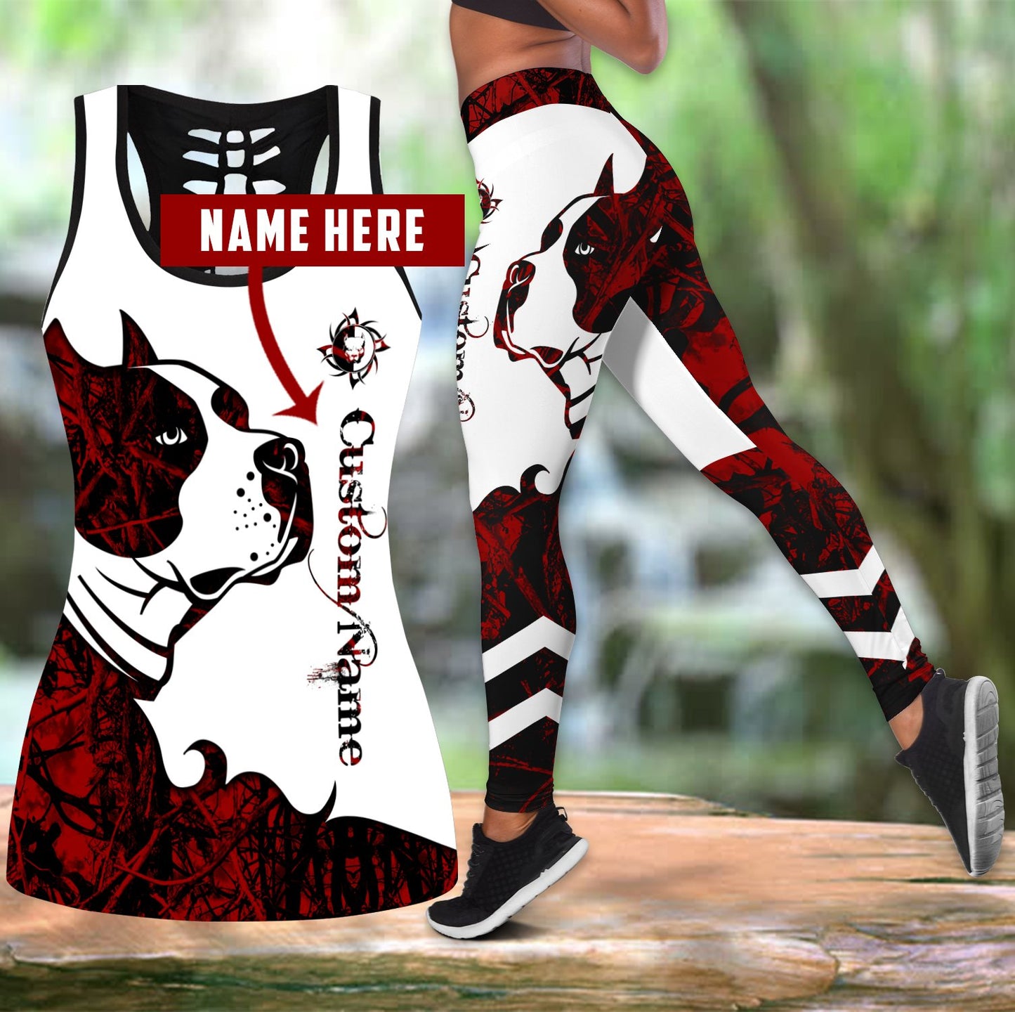 Pitbull Customize tattoos legging + hollow tank combo DD08062005S