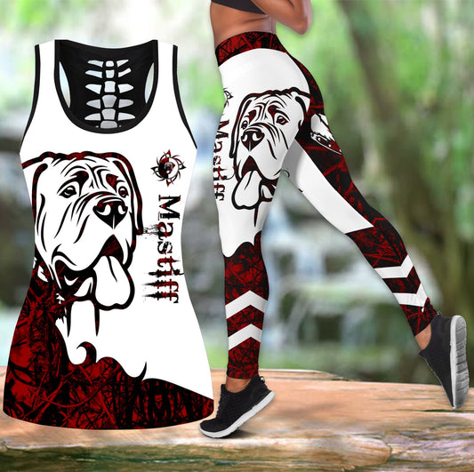 Mastiff red tattoos legging + hollow tank combo DD08132001