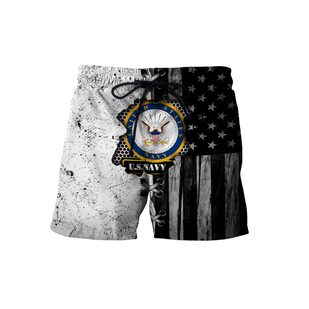 Veteran US Navy in my heart 3D shirts for men and women BW