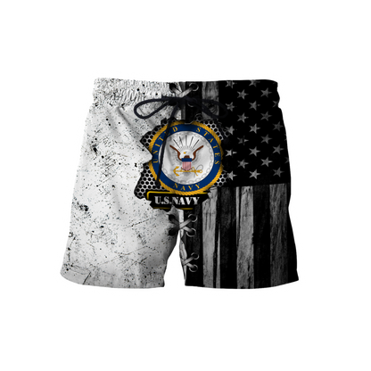Veteran US Navy in my heart 3D shirts for men and women BW