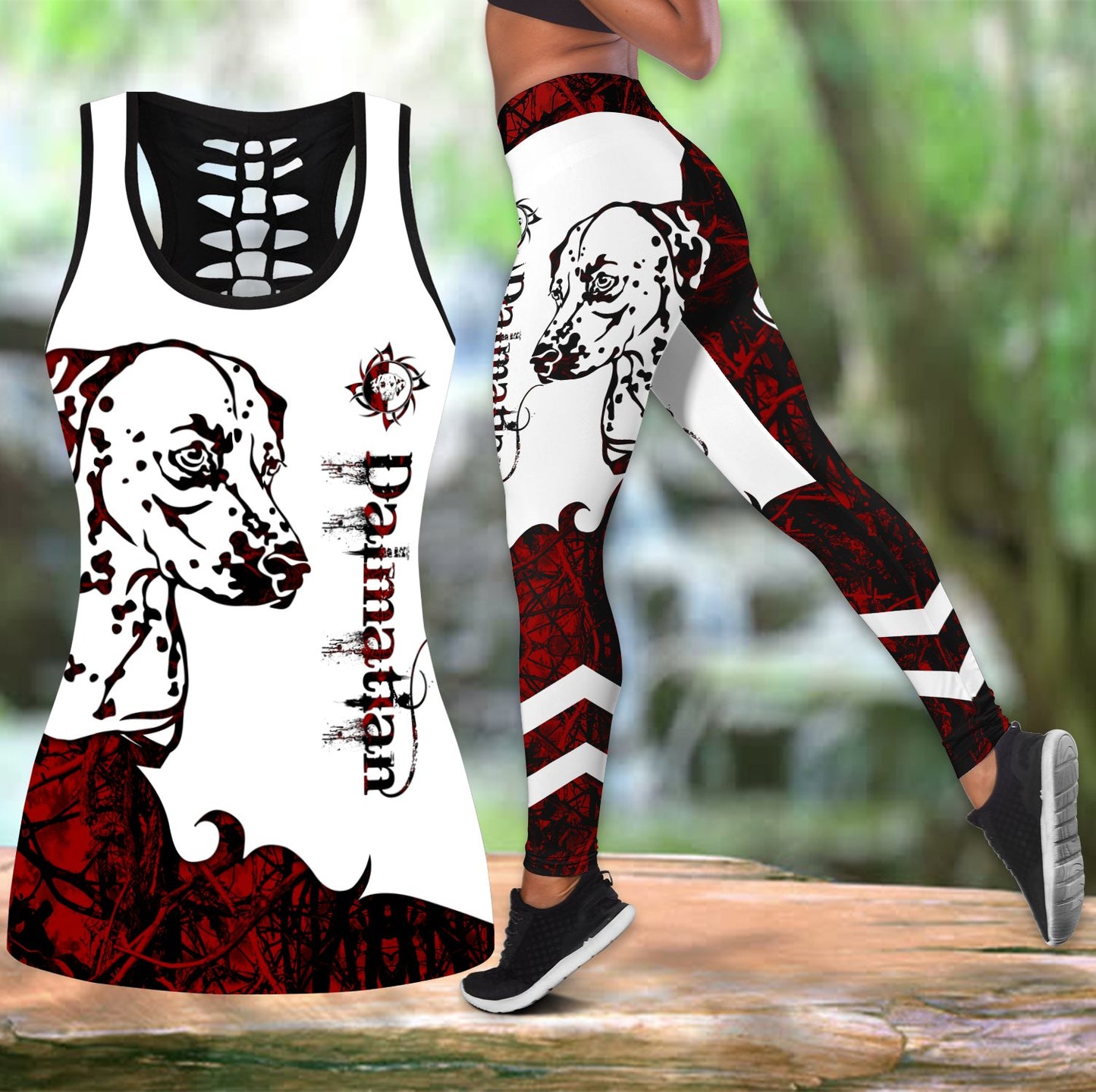 nao Dalmatian tattoos legging + hollow tank combo DD08112003