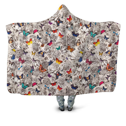 3D All Over Butterfly Art Hoodie Dress Leggings Blanket-Apparel-Khanh Arts-Hooded Blanket-Youth 49.6x59.05-Vibe Cosy™