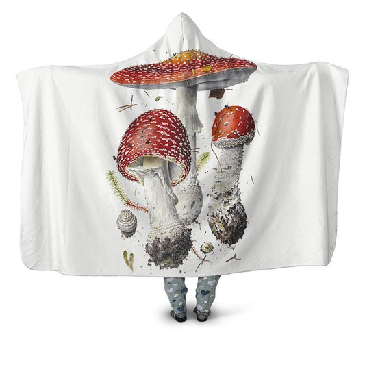 Beautiful Forest Mushrooms Art-Apparel-NTH-Hooded Blanket-Youth 49.6"x59.05"-Vibe Cosy™