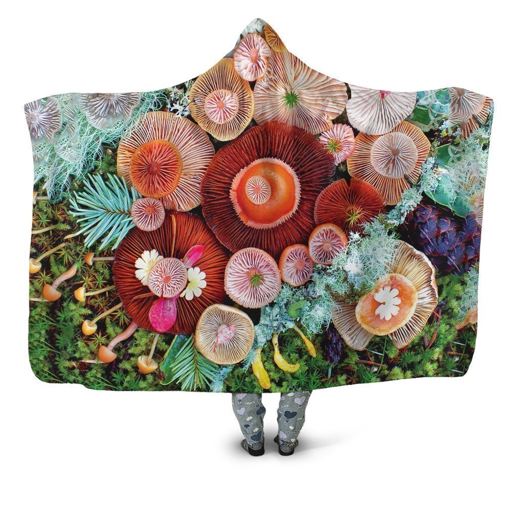 Vibrant Mushroom-Apparel-NTH-Hooded Blanket-Youth 49.6x59.05-Vibe Cosy™