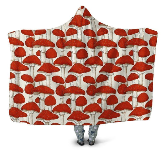 Amanita Muscaria Mushroom-Apparel-NTH-Hooded Blanket-Youth 49.6x59.05-Vibe Cosy™