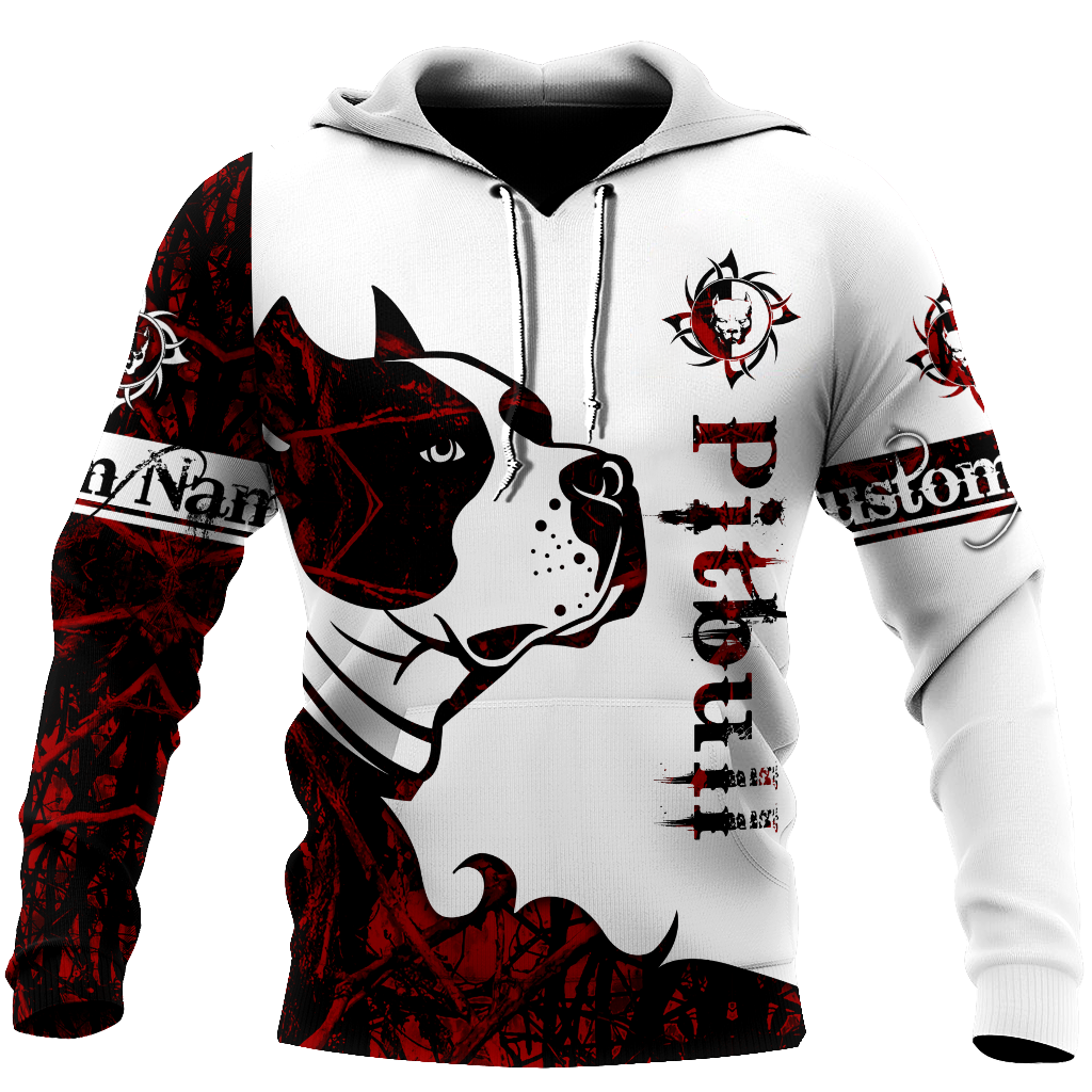 Pitbull red custom 3d hoodie shirt for men and women DD08052003S