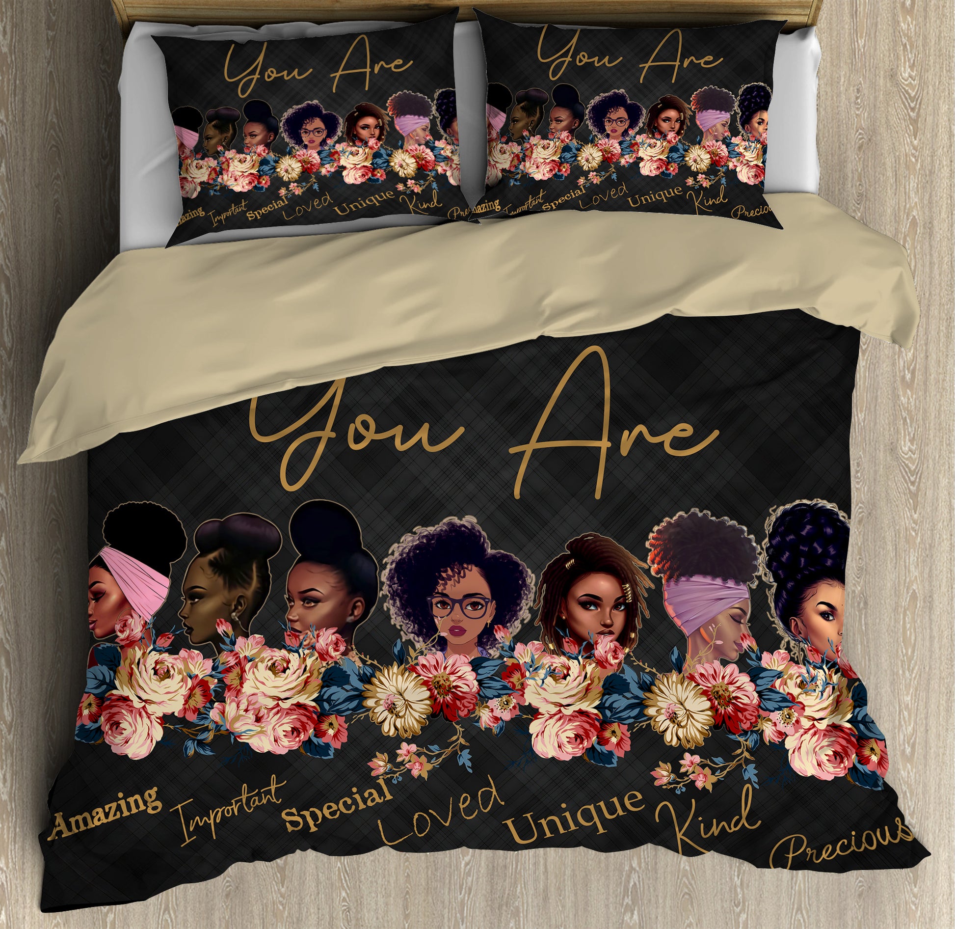 Black girl bedding set DD06192004S-HG-HG-US Twin-Vibe Cosy™