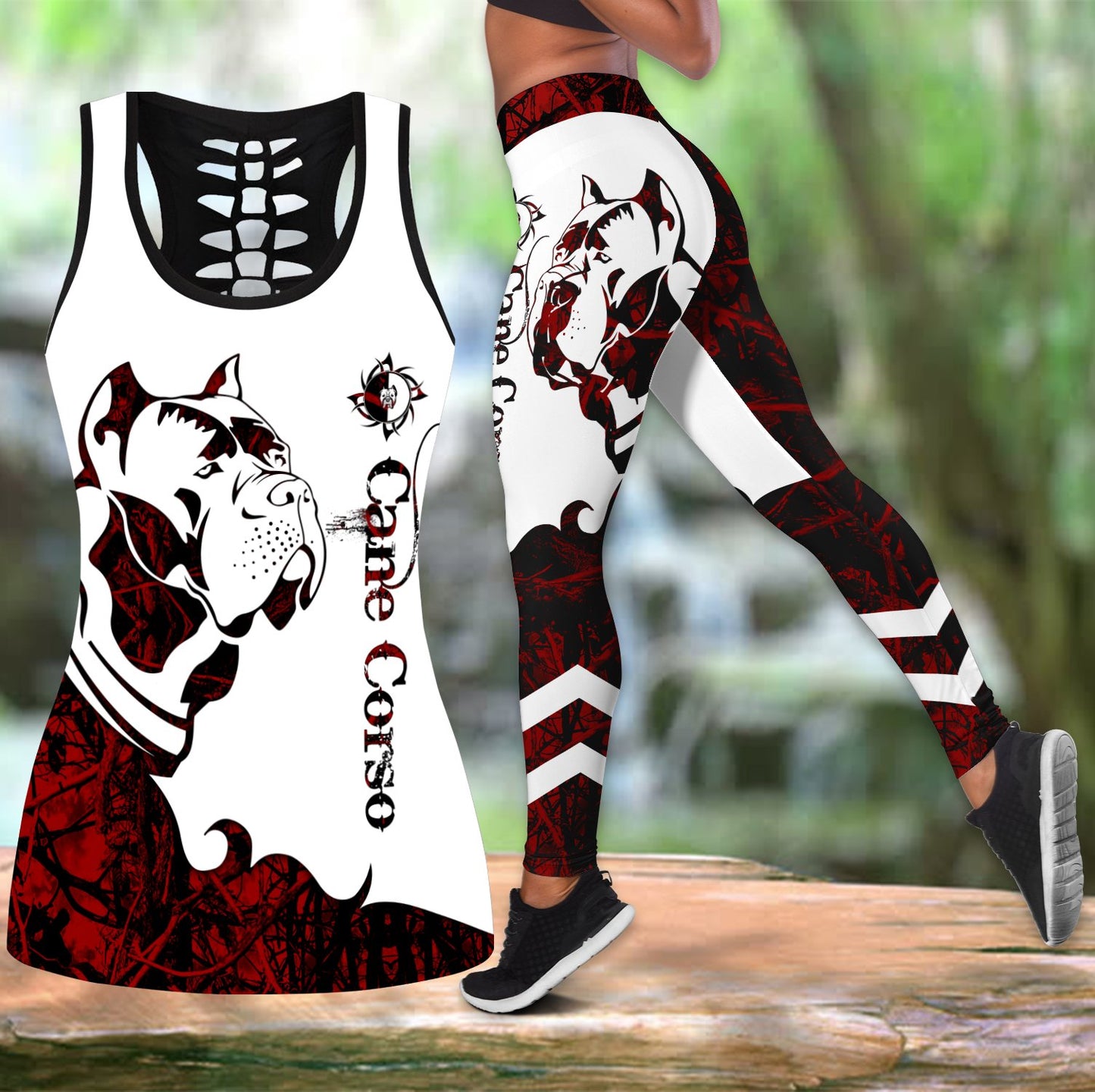 Cane corso red tattoos legging + hollow tank combo DD07292004-Apparel-HG-S-S-Vibe Cosy™