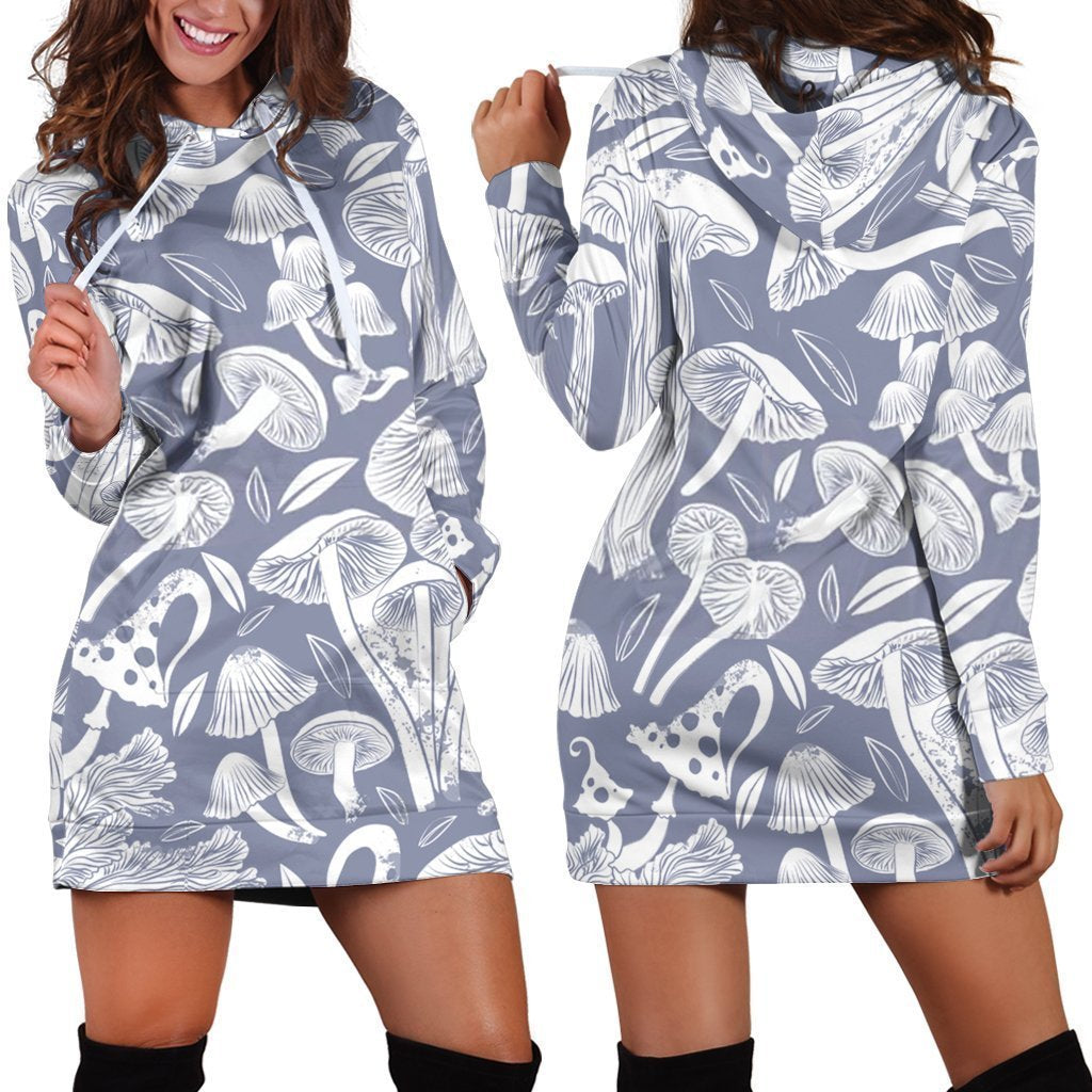 Mushroom Art All Over-Apparel-NTH-Hoodie Dress-S-Vibe Cosy™