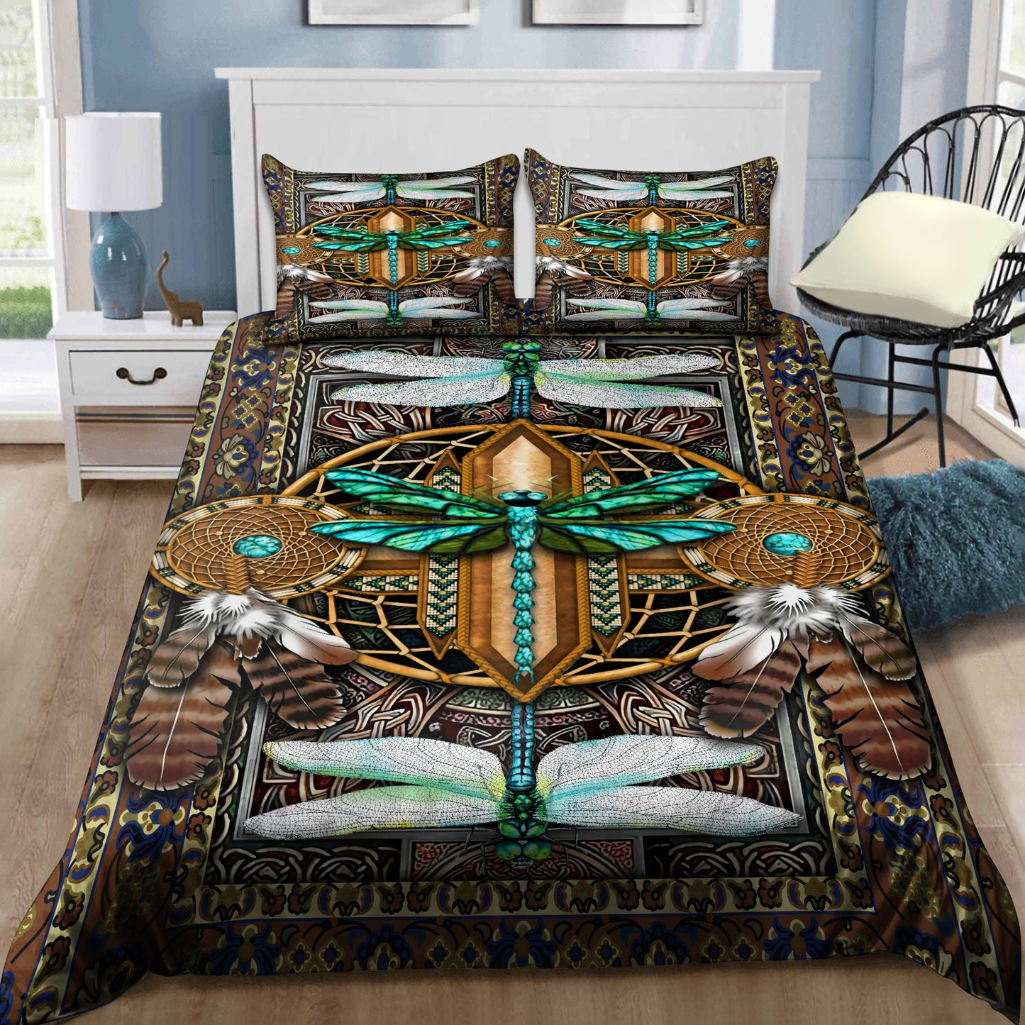 Native American dreamcatcher dragonfly bedding set HG71102