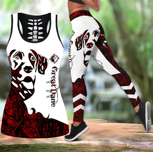 Great Dane tattoos legging + hollow tank combo DD08112005