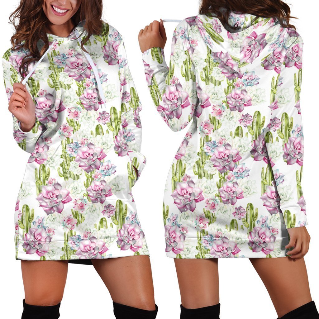 3D All Over Printing Cactus Have violet Flower Legging-Apparel-NTH-Hoodie Dress-S-Vibe Cosy™