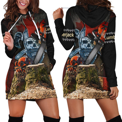 Beautiful Chainsaw Canadian Flag Art 3D All Over Printed Shirts Pi281102-Apparel-MP-Hoodie Dress-S-Vibe Cosy™