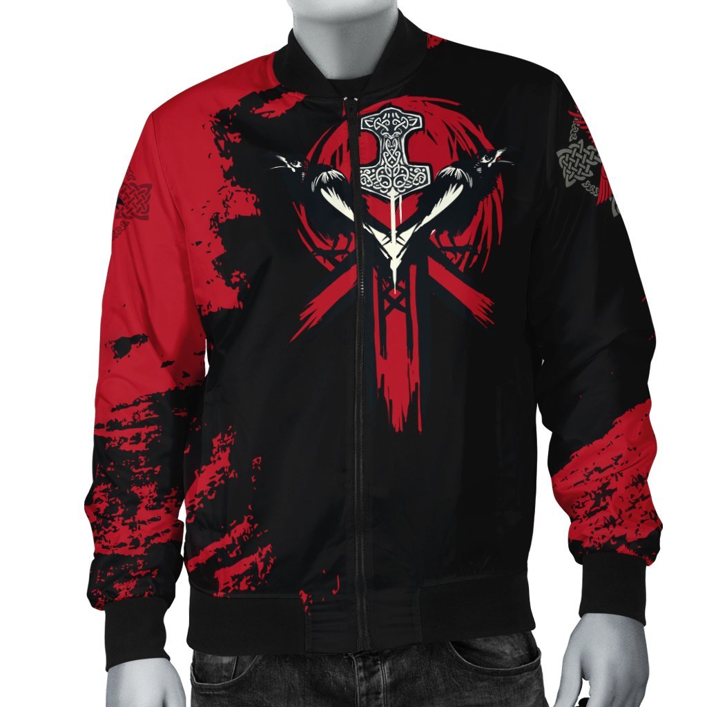 Viking Hoodie - Mjolnir (Thor's hammer)-Apparel-HP Arts-Bomber Jacket-S-Vibe Cosy™