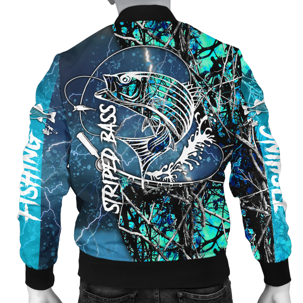 Striped Bass Fishing water camo 3D printed winter shirts