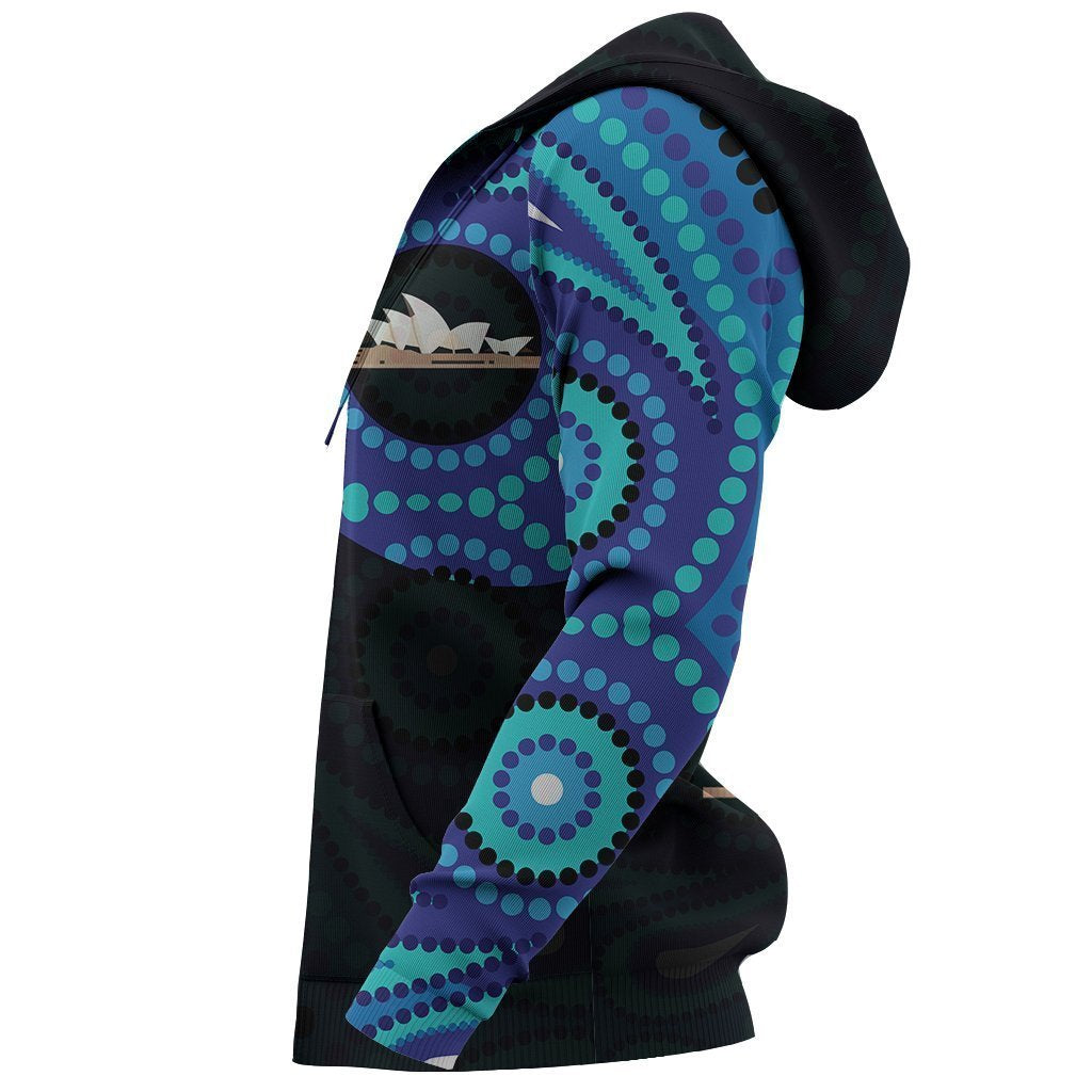 Australia In My Heart Aboriginal Tattoo Sydney Opera House Hoodie NNK 1412-Apparel-PL8386-Hoodie-S-Vibe Cosy™