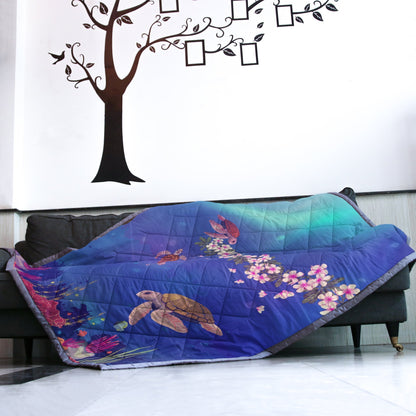 Galaxy Ocean Quilt Blanket - AH - J4-QUILT BLANKETS-PodEz-Twin-White-100% Cotton-Vibe Cosy™