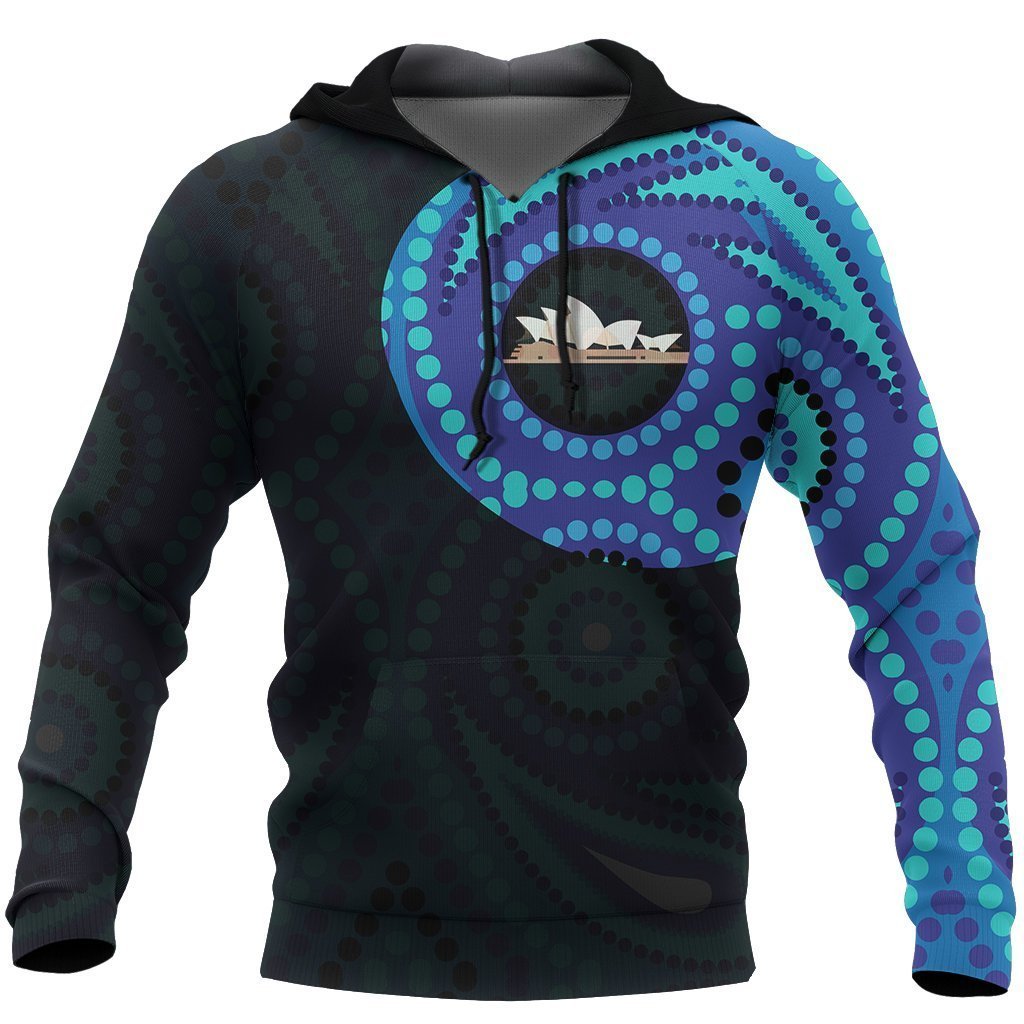 Australia In My Heart Aboriginal Tattoo Sydney Opera House Hoodie NNK 1412-Apparel-PL8386-Hoodie-S-Vibe Cosy™