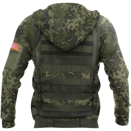 Custom America armor 3d hoodie shirt for men and women HG62100-Apparel-HG-Zip hoodie-S-Vibe Cosy™
