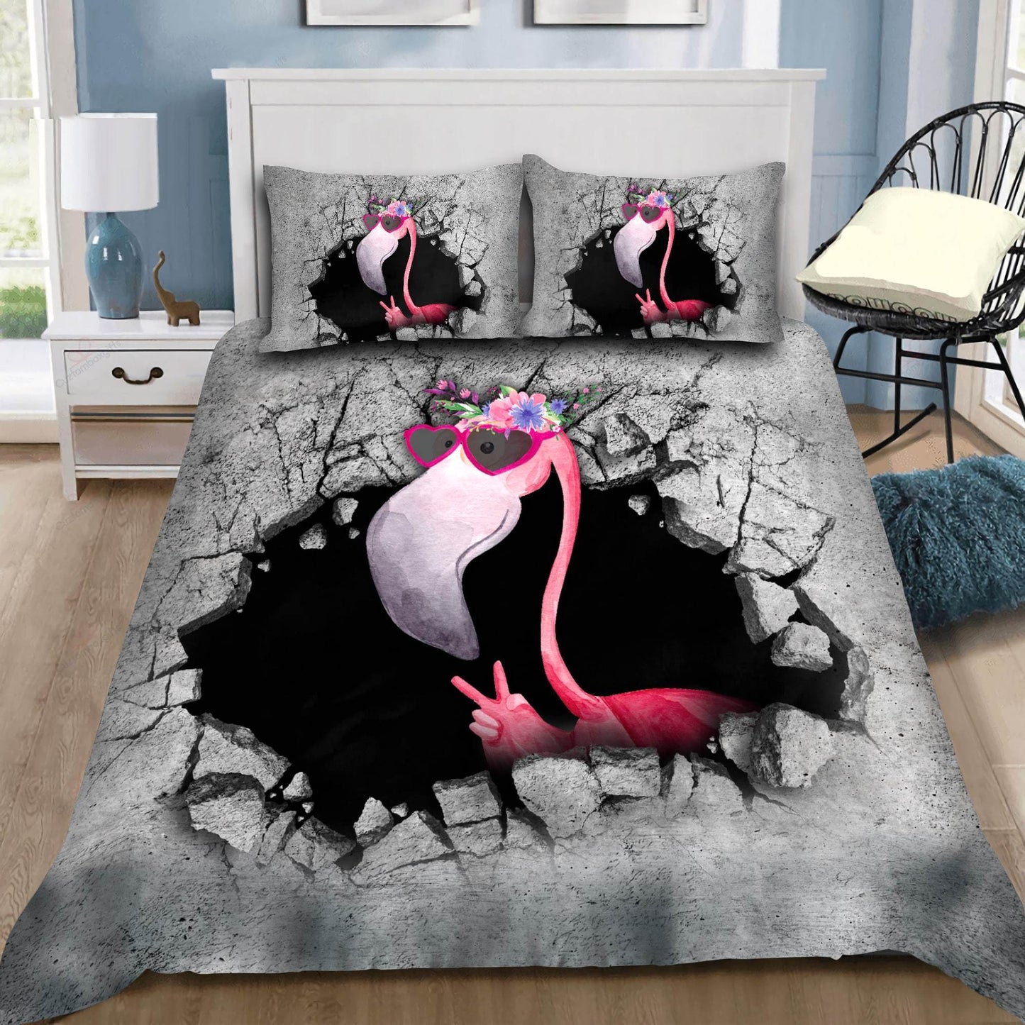 Flamingo From The Broken Wall Bedding Set-MEI