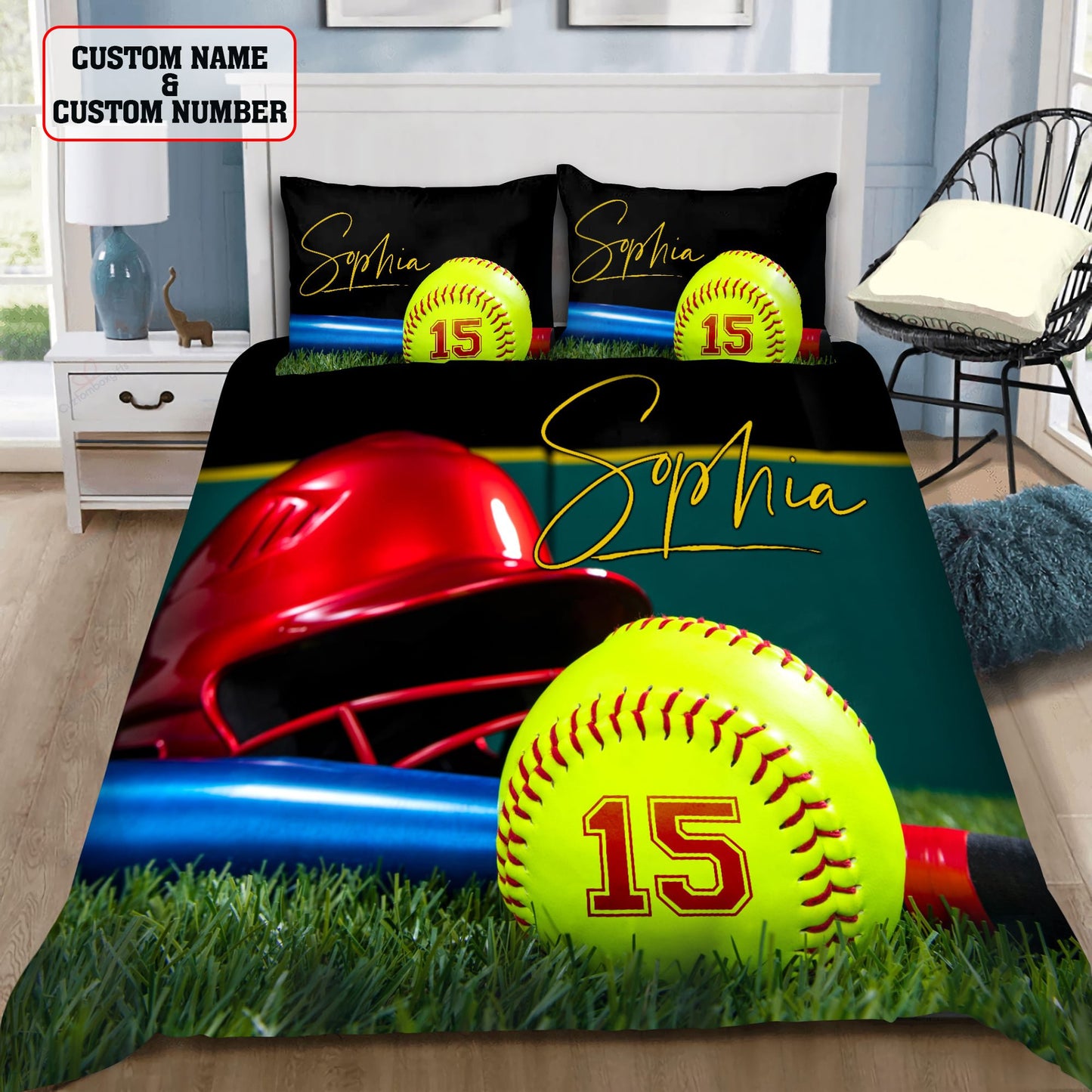 Softball custom bedding set AM092020
