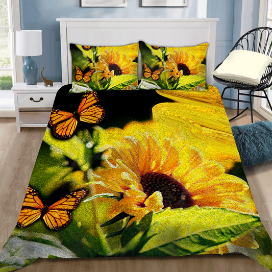 Beautiful butterfly and sun flower bedding set-ML-ML-US Twin-Vibe Cosy™