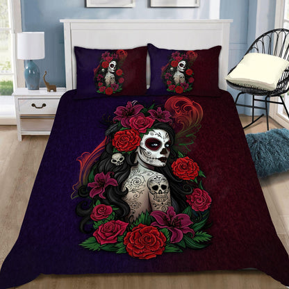 Sugar Skull Bedding Set QB06292004-Quilt-TA-Twin-Vibe Cosy™