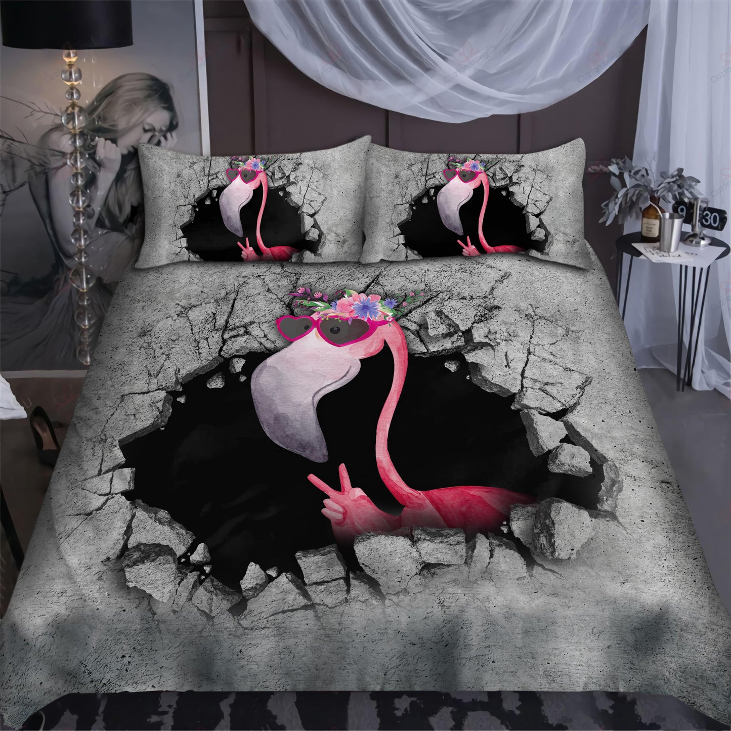Flamingo From The Broken Wall Bedding Set-MEI