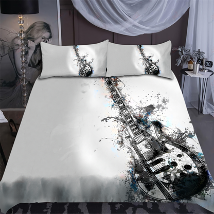 Electric Guitar Black and White Bedding Set-ML-ML-US Twin-Vibe Cosy™