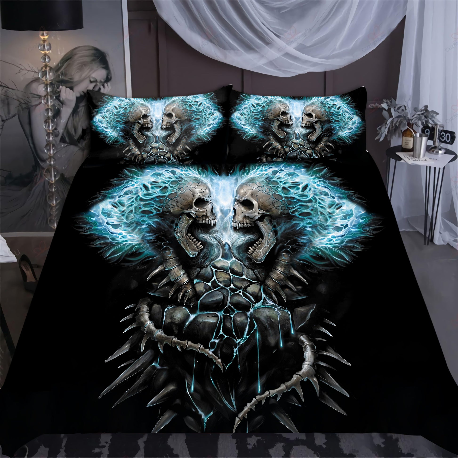 Skull Bedding Set QB07042006-Quilt-TA-Twin-Vibe Cosy™