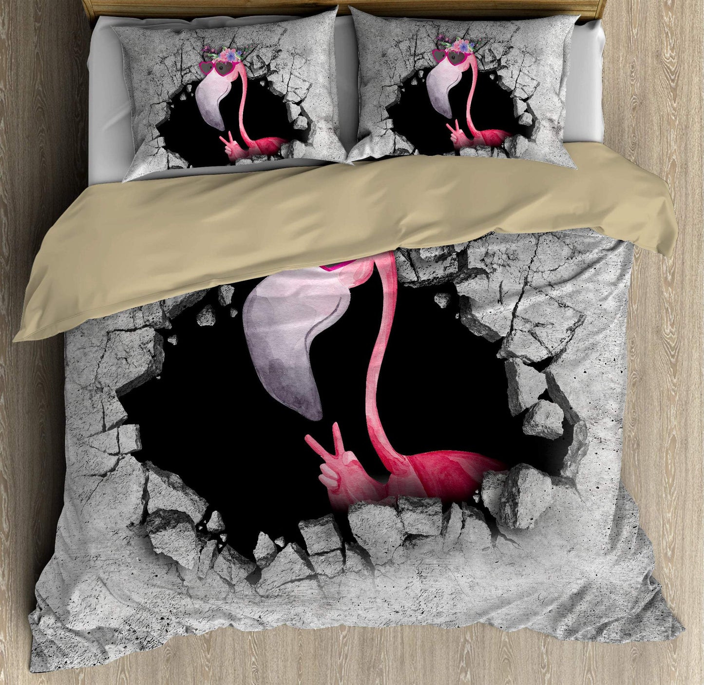 Flamingo From The Broken Wall Bedding Set-MEI