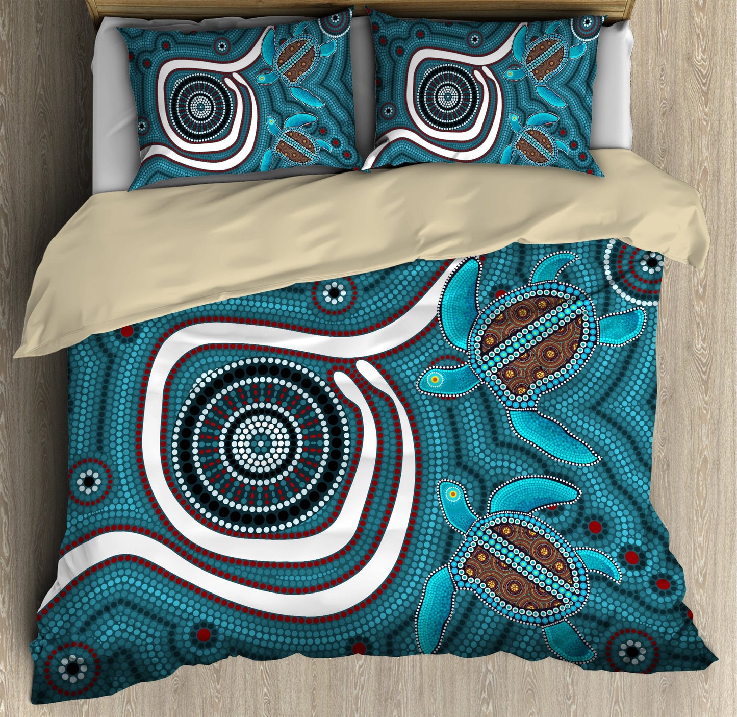 Aboriginal Turtles Australia Indigenous Painting Art Bedding Set TR0407201-Bedding Set-Huyencass-US Twin-Vibe Cosy™