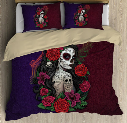 Sugar Skull Bedding Set QB06292004-Quilt-TA-Twin-Vibe Cosy™