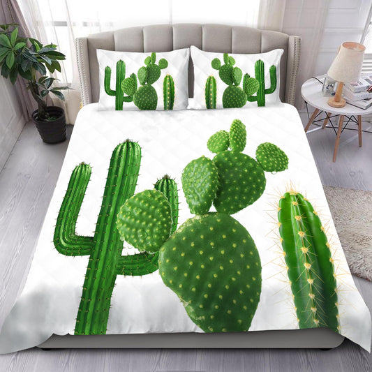 Green Cactus Garden Bedding Set HAC120603-NM-Bedding Set-NM-Twin-Vibe Cosy™