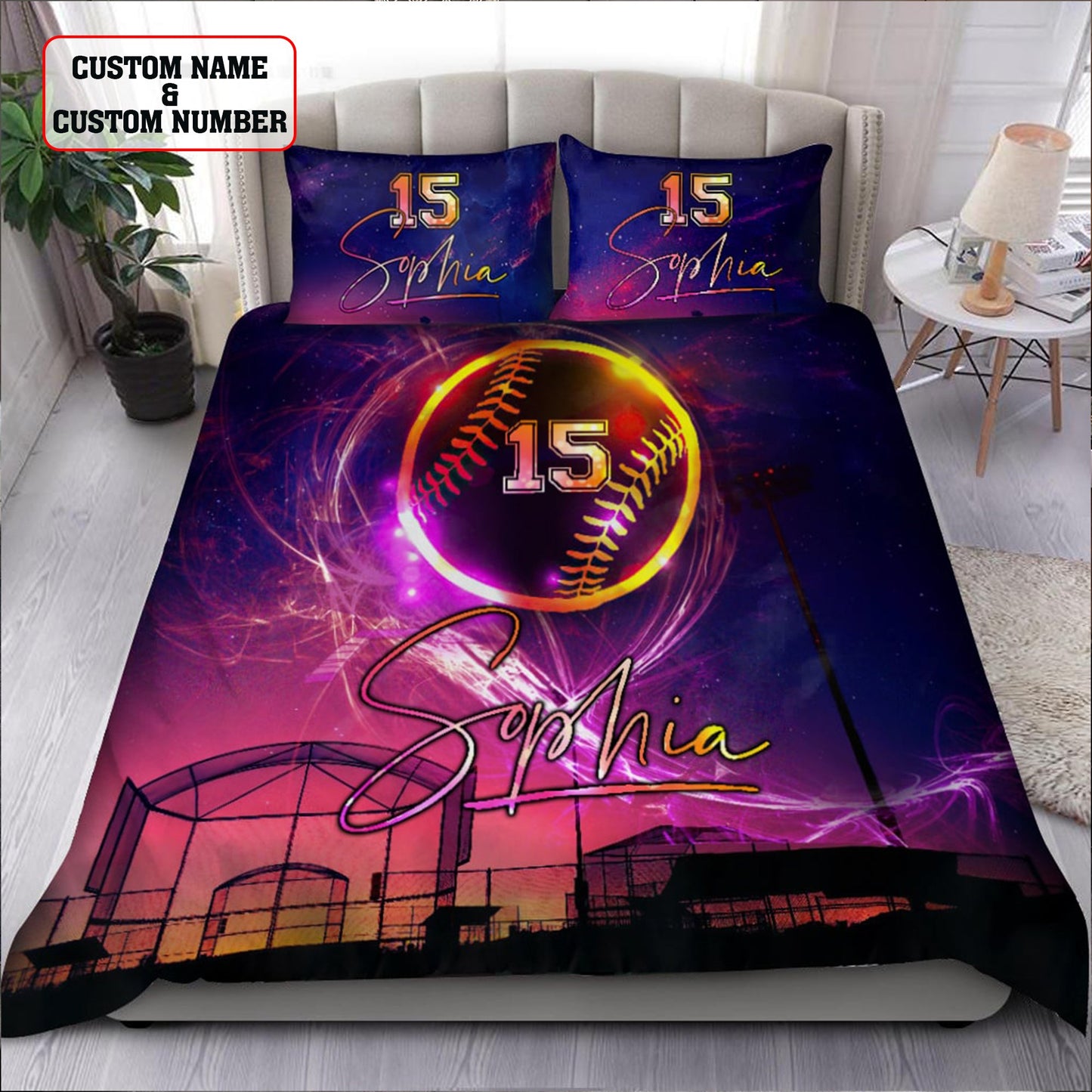 Softball custom bedding set AM092021