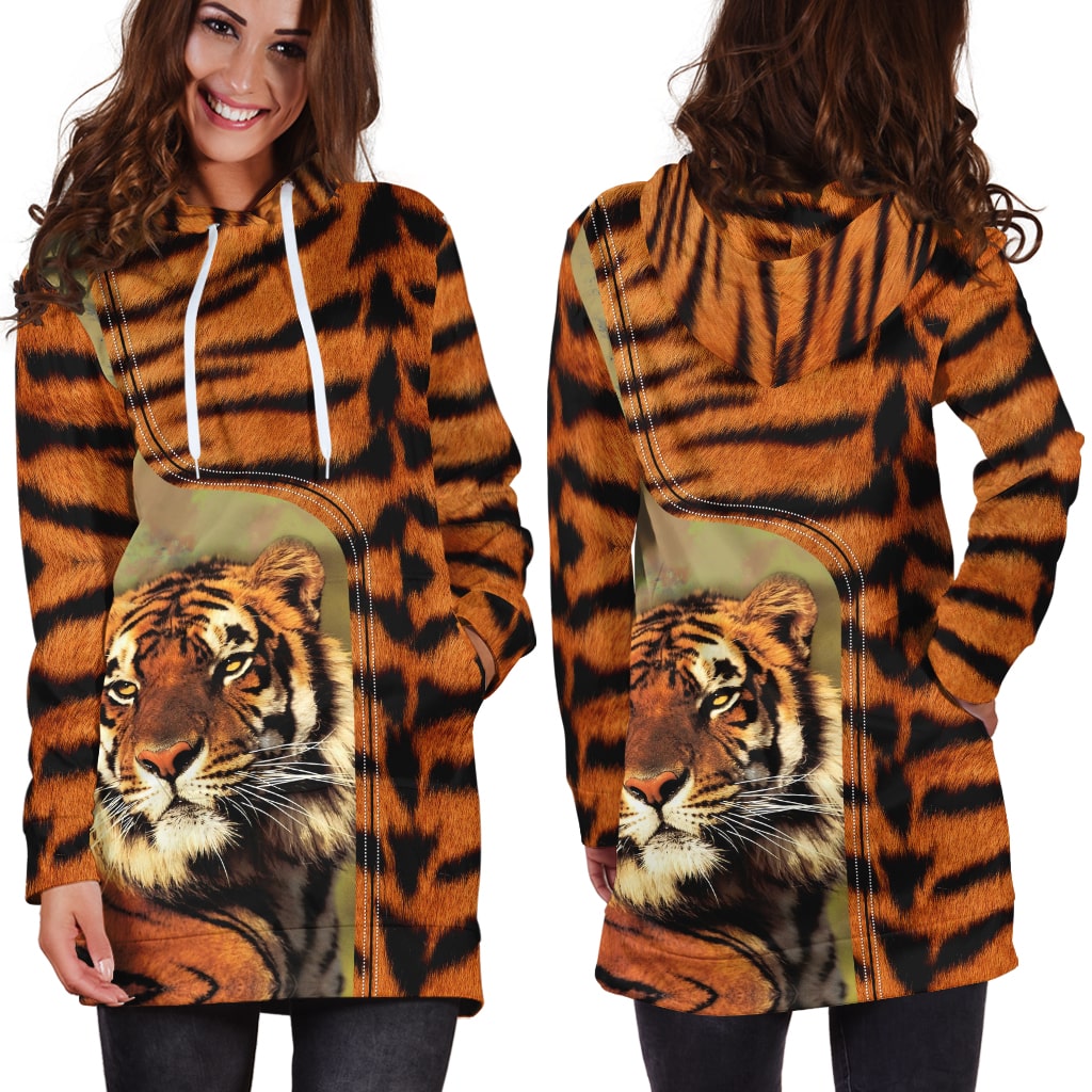 Powerful Tiger Hoodie Dress Blanket MH1908201-TQH