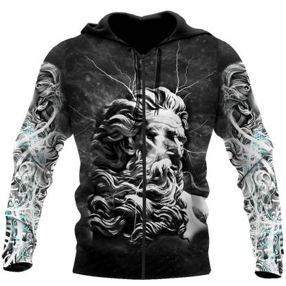 Zeus - King of God 3D Printed MH230520-Apparel-ML-Zipped Hoodie-S-Vibe Cosy™