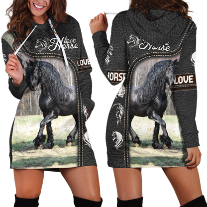 Love Horse 3D All Over Printed Shirts Pi220401-Apparel-TA-Hoodie Dress-S-Vibe Cosy™