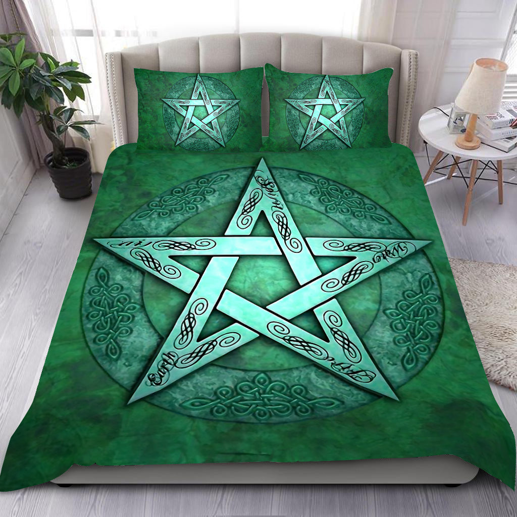 Green Star Wicca Bedding Set NM20061110-Bedding Set-NM-Twin-Vibe Cosy™