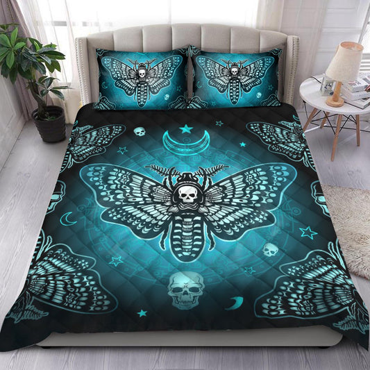 Quilt bedding set butterfly love skull PL-Bedding Set-PL8386-Twin-Vibe Cosy™